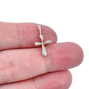 Estate Sterling Silver 925 Puffy Cross Charm